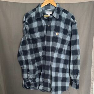 Carhartt Men's Black and Gray Checkered Shirt